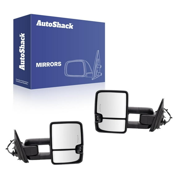 AutoShack Towing Mirrors Power Heated Black | Replacement for 2015-2018 Ford F-150 | Driver and Passenger Side | 2-PC
