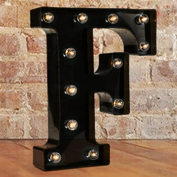 Panneau Décoratif à Lettres Illuminées LED - Lettres Alphabet avec Lumières pour Mariage, Anniversaire, Fête, Noël, Lampe de Nuit, Décoration de Bar à Domicile, Noir