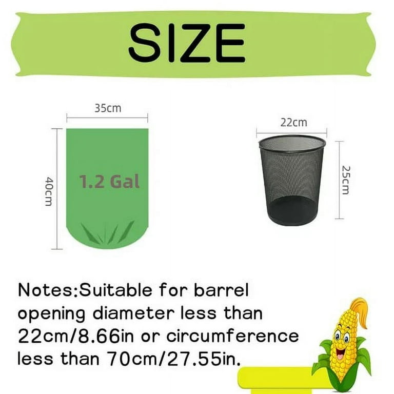 Kabuer Biodegradable Trash Bags Garbage Bags 1.2 Gal Size Kitchen Garbage  Bags 120 Pcs 