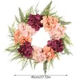 thumbnail image 5 of Hydrangea Wreath with/without Led Light Artificial Hanging Garland Ornament for Summer Garden Yard Front Door Decoration, 5 of 12