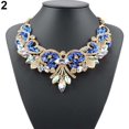 thumbnail image 5 of AYYUFE Colorful Rhinestone Flower Pendent Chain Choker Statement Collar Bib Necklace, 5 of 7