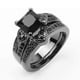 thumbnail image 4 of Black Zirconia Bridal Rhinestone Engagement, Full Diamond Zirconia, 4 of 5