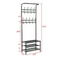 thumbnail image 4 of Giantex 3-Tier Storage Shelves, Multi-Purpose Metal Coat and Shoe Bench Rack Bag Clothes Umbrella and Hat Rack for Entryway Corner Hallway Garment, 4 of 8