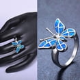 thumbnail image 3 of Opvise Decorative Good-Looking Women Ring Gift Elegant Rhinestone Butterflies Ring Jewelry Accessaries, 3 of 8