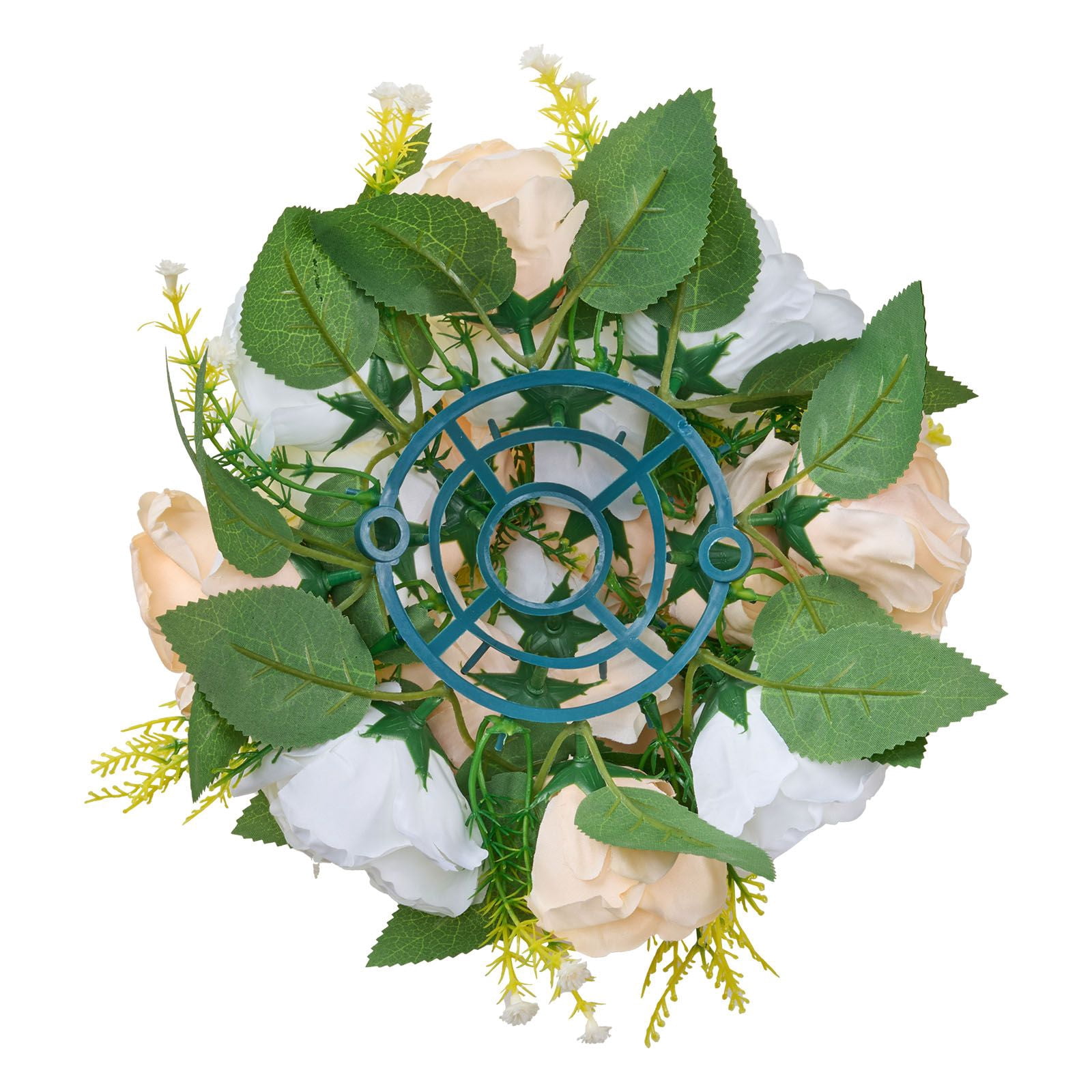 10-Pack Artificial Rose Flower Balls, 9.4" Diameter Half-Sphere, Silk Flowers with Stable Base, Fade-Resistant for Wedding Table Centerpieces