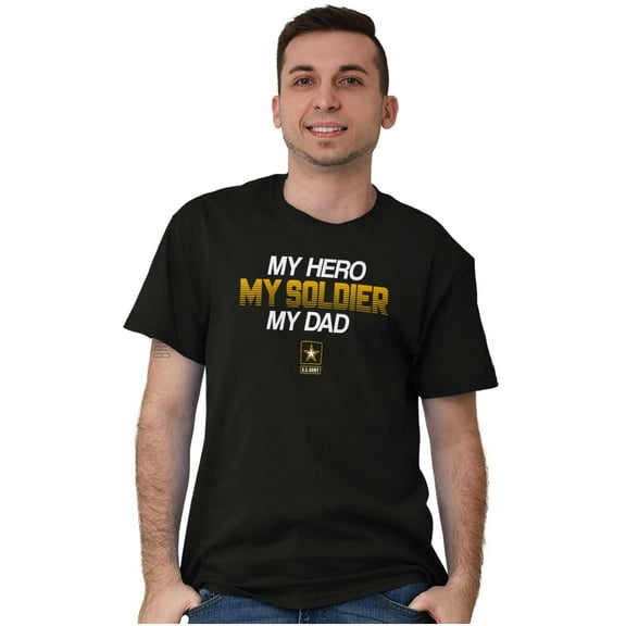 US Army Logo My Dad Hero Soldier Men's Graphic T Shirt Tees Brisco Brands S