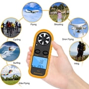 GM816 Digital Anemometer Wind-Speed Gauge Meter LCD Handheld Airflow Windmeter Thermometer