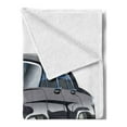 thumbnail image 2 of Cars Soft Flannel Fleece Throw Blanket, Retro Inspired Car Design with Asymmetric Tires Fast Car Speeding Cool Logo, Cozy Plush for Indoor and Outdoor Use, 70" x 90", Grey Dark Grey, by Ambesonne, 2 of 5
