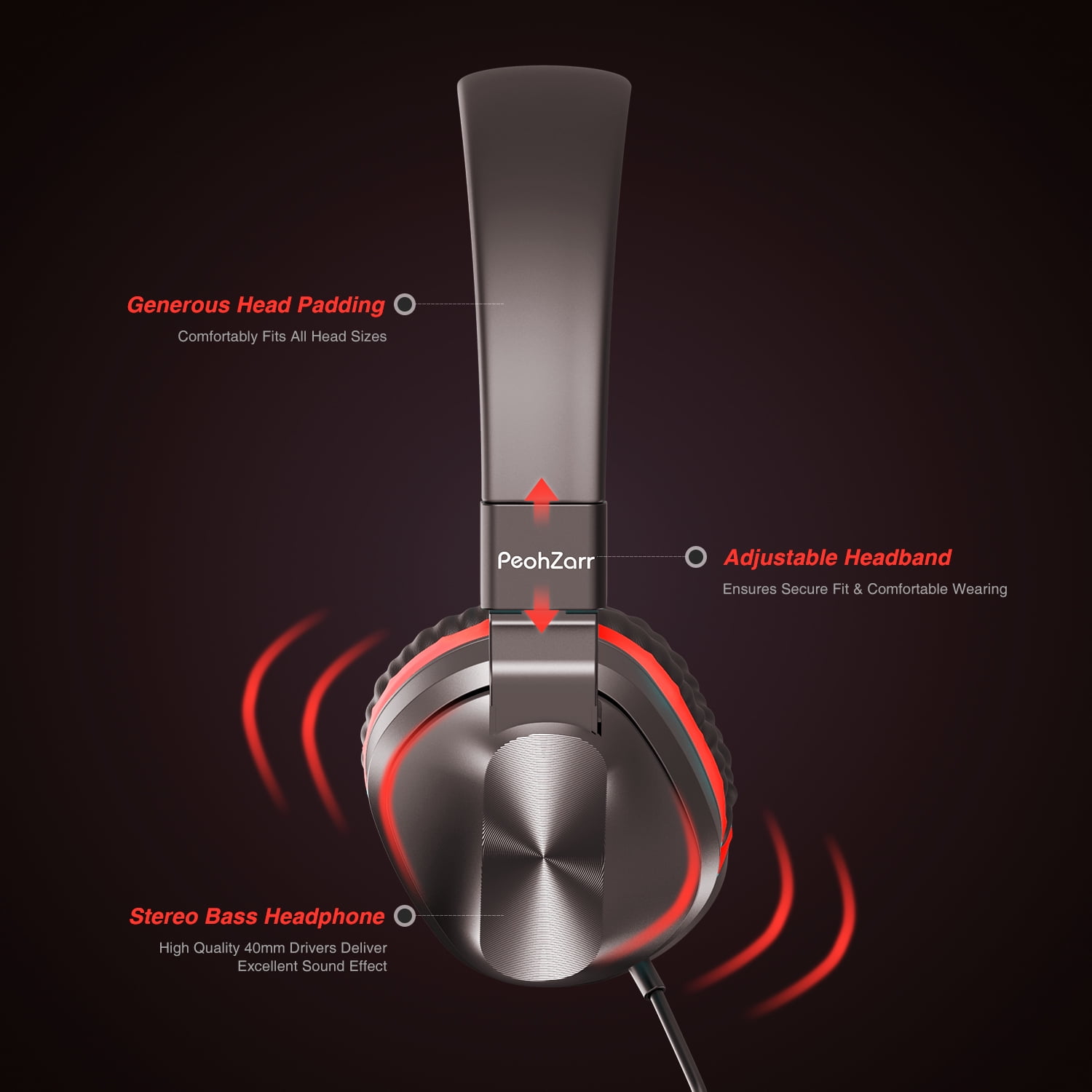 2Pcak Kids Headphones, Wired On-Ear Headphones for Girls Boys with MIC, Tangle-Free 3.5mm Jack Foldable Stereo Headphones for School/Tablet/Travel