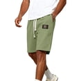 thumbnail image 5 of Mens Swim Trunks Men's Casual Waffle Weave Drawstring Shorts Textured Comfortable Crop Pants with Elastic Waist Pockets Summer Lounge Daily Beach Shorts for Home Vacation Light Green 4XL, 5 of 7