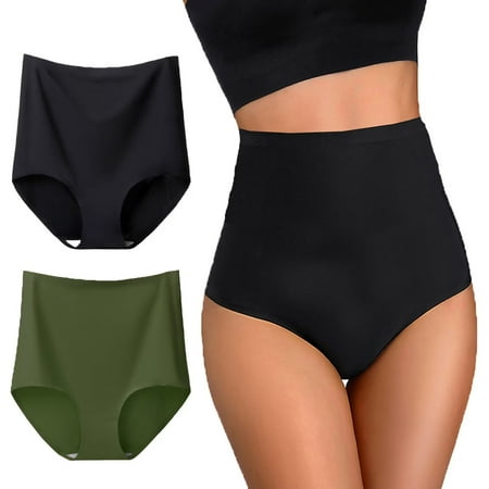 

Yunleeb Ultra High Waisted Underwear for Women Tummy Control Seamless Panties 2 Pack Mix4 M