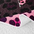thumbnail image 5 of spefrowx Leopard Print Bow Print Twin Quilt Set for Women, Black Pink Polkadot Twin Coverlet Set, 2pcs, 5 of 7
