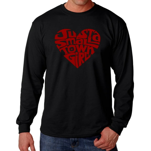 Men's Word Art Long Sleeve T-shirt - Just a Small Town Girl