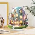 thumbnail image 3 of Lilixerw Easter Egg-Shaped House 2D Tabletop Decor,Easter Acrylic Home Wall&Table Decoration for Living Room,Bedroom,Festive Party Gift,Easy to Display,Durable,9.84x8.82 inch, 3 of 8