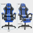 thumbnail image 6 of SOONTRANS Blue Gaming Chair, Ergonomic Office Desk Chair with Footrest, Reclining Adjustable Headrest Gamer Game Chair, Massage Lumbar Computer Chair, 6 of 8