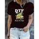 thumbnail image 1 of Camisetas Coloridas con gráficos para Mujer, Manga Corta, Cuello Redondo, Camisetas de Verano Lindas, Blusas Ligeras InformalesStylish Women'S Short-Sleeve T-Shirt with a Simple Knife Frog Design, P, 1 of 6