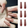 thumbnail image 3 of Apuakthei 400 piezas de uñas postizas de ataúd con punta de bailarina, uñas postizas acrílicas de cobertura completa y larga para mujeres y niñas, decoración de uñas DIY (negro, blanco, rosa y café), 3 of 6