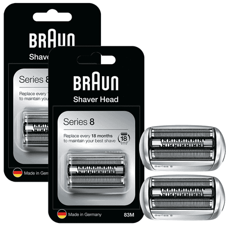 83M Razor Hear Compatible with Braun Series 8 Electric Shaving 8370cc/8380cc/8340s/8350s/8391cc & More, Silver(2 Pack)