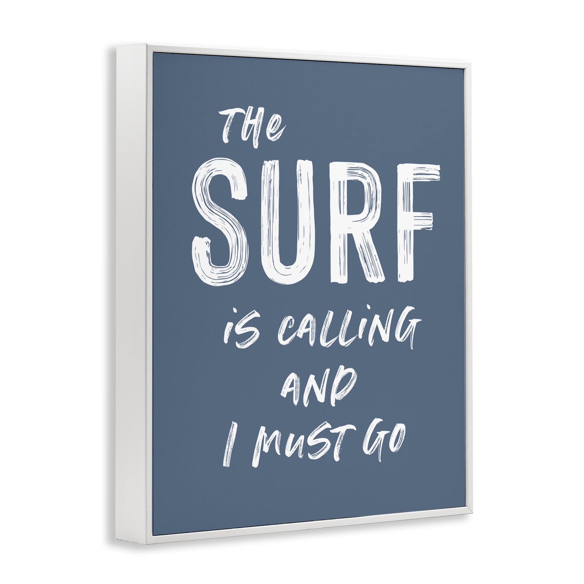 Surf Is Calling Must Go White Framed Giclee Art, design by Lettered and Lined
