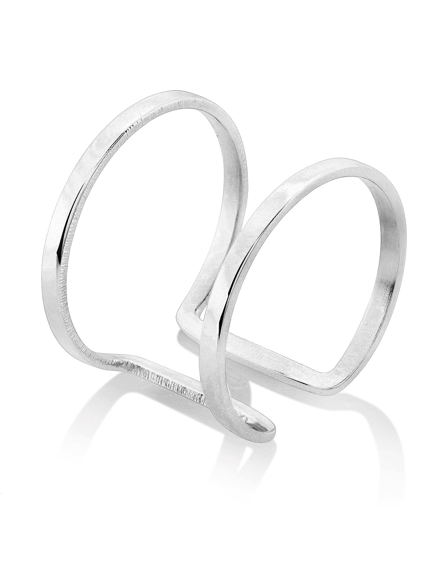 ELYA Jewelry Women's Polished Thin Profile Geometric Steel Cuff Ring