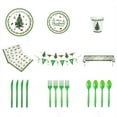 thumbnail image 2 of Nkmbld 114Pcs Christmas Disposable Paper Dinnerware Set Includes Plates, Cups, Napkins, Knives, Forks, Spoons, Pull Flag, Tablecloth for Christmas Party Supplies, 2 of 6