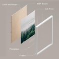 thumbnail image 4 of PixonSign Framed Canvas Print Wall Art Set - Misty Sky Emerald Forest Art - Set of 3 Nature Wilderness Landscape Print Artwork Modern Art Rustic Home Wall Décor -12"x16"x3 Panels White, 4 of 5