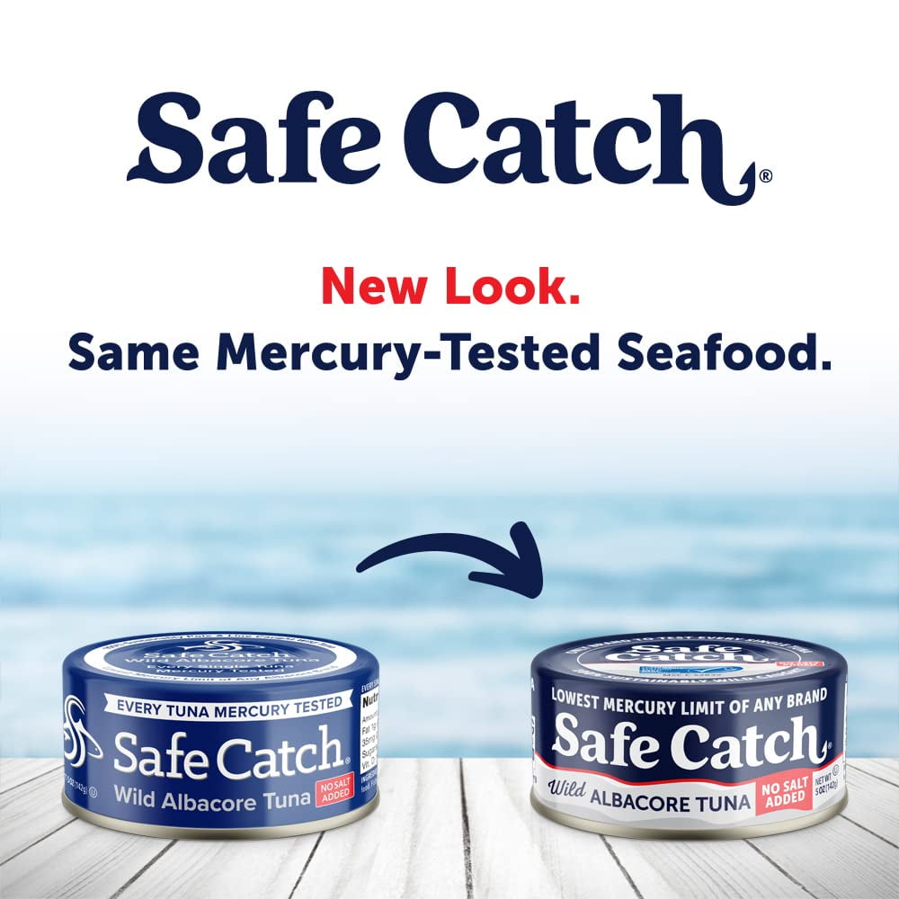Safe Catch Wild Albacore Tuna, No Salt Added, 5oz, Pack of 12