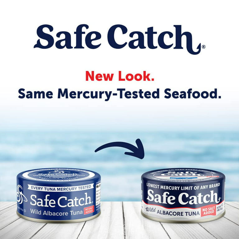 Safe Catch Canned Wild Albacore Tuna Fish No Salt Added, Every Can Mercury  Tested, Gluten-Free, 5oz Cans, Pack of 12