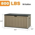 thumbnail image 5 of Uforic 180 Gallon Waterproof Resin Deck Box, Large Outdoor Storage Bin with Divider for Tools, Toys, Cushions, Light Brown, 5 of 5