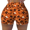 thumbnail image 2 of Rateoe Retro Halloween Printed Power Workout Shorts for Women Tummy Control Squat Proof Ribbed Thick Seamless Scrunch Active Short-Medium, 2 of 8