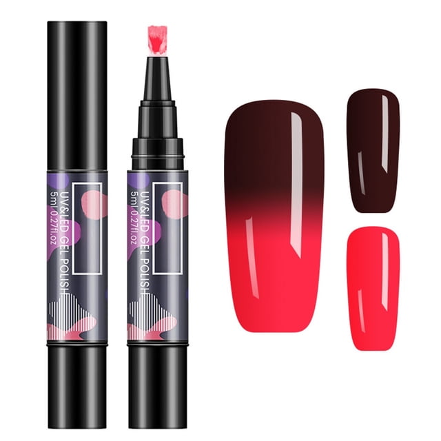 WIFKLSIIPG Color Changing Lazy Gel Nail Polish 8 Colors Temperature Change Color Red Pink Purple Change Long Lasting Soaking Gel Manicure Manicure DIY 5ml
