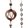 thumbnail image 2 of TOFOTL Outdoor Decorative Rain Chain 8FT Rotating Wind Chime Copper Rain Chain for Gutter Outdoor Decoraiton Iron Rain Chain for Gazebos, Garden Sheds and Patios, 2 of 5