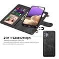 thumbnail image 3 of Crossbody Cell Phone Wallet Case for Galaxy A12 A02S A32 A42 5G, Njjex PU Leather [Shoulder Wrist Straps] [RFID Blocking 3 Card Slots 3] Flip Folio Wallet Case Cover -Black, 3 of 10