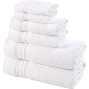 Hammam Linen Bath Towels 6 Piece Set Cool Grey Soft Fluffy, Absorbent and Quick Dry Perfect for Daily Use