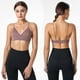 thumbnail image 2 of Sujetador con escote en V profundo para mujer, copa triangular, sin costuras, con tirantes finos, respaldo informal de alta elasticidad, ropa interior de Yoga, 2 of 6