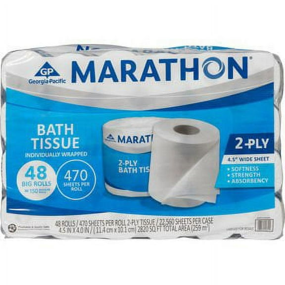 Marathon 2-Ply Bath Tissue 48 ct 470 Sheets
