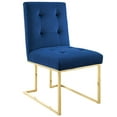 thumbnail image 2 of Privy Gold Stainless Steel Performance Velvet Dining Chair Set of 2,Gold Navy, 2 of 4
