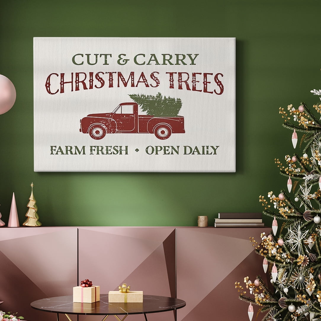 Christmas Farm Sign II- Gallery Wrapped Canvas