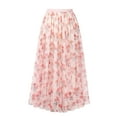 thumbnail image 3 of Skirts for Women Floral Embroidery Layered Tulle Mesh Skirt Maxi Party Summer Casual Swing Skirts Elegant Office Work Long Skirt High Waist A-Line Dress Skirt, 3 of 7