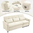thumbnail image 5 of FFH 82" Sofa Bed, 3 in 1 Convertible Sleeper Sofa with USB Charging Ports, 3 Seater Chenille Sofa with Pull Out Bed and Reversible Recliner, Beige, 5 of 9