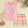 thumbnail image 2 of UAYOTSE Baby Girl Summer Short Set 9 12 18 24 Months 2T 3T 4T Female Cute T-Shirt Shorts 2pcs Clothes Outfits School Wear,Sizes 7-8 Years, 2 of 8