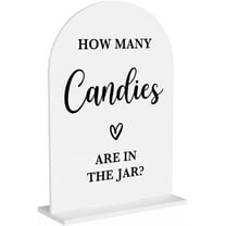 Baby in Bloom Shower Decorations, Baby Shower Sign, Newborn Gifts, Candies Game Signs, Modern Calligraphy Arched Acrylic Table Top Signs With Stand for Birthday Party Decorations (White)