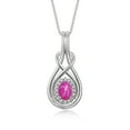 thumbnail image 2 of RYLOS Matching Jewelry Love Knot Set: Sterling Silver Tennis Bracelet, Ring & Necklace Gemstone w/ Diamonds Adjustable 7"-8" Wrist & 18" Chain Star Ruby July Birthstone; Size 5, 2 of 9