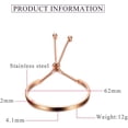 thumbnail image 2 of Stainless Steel Classic Plain Adjustable Size Cuff Style Bangle Bracelet, 2 of 4