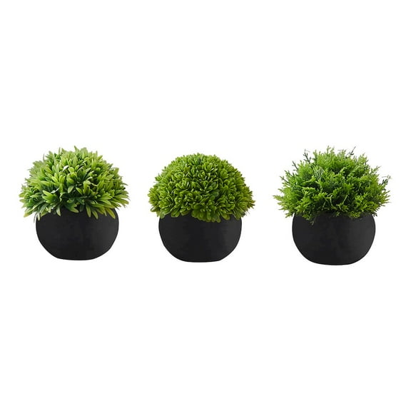 Monarch Artificial Plant, 5" Tall, Grass, Indoor, Faux, Table, Greenery, Set Of 3