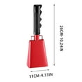 thumbnail image 3 of Steel Cow Bell with Handle Cowbells, Cheering Bell and Loud Noise Makers Hand Bells for Sporting Events and Football Games (Red), 3 of 5
