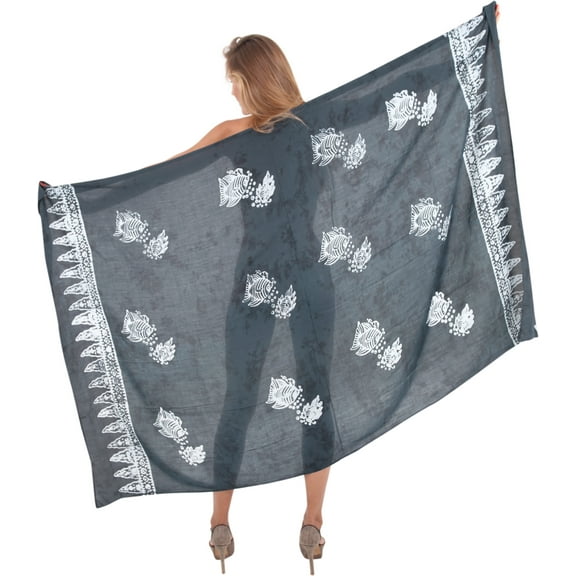 HAPPY BAY Women's Beachwear Summer Bikini Wraps Beach Wrap Sarong Coverups Skirt Swimsuit Swimwear Bathing Suit Swim Cover ups for Womens One Size Grey, Dolphin