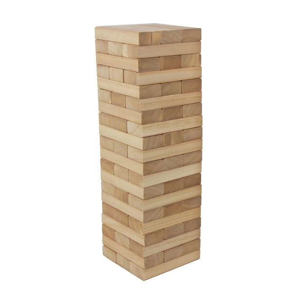 18 in Tumbling Timber Toy for Adults Teens - 60 Pieces Tumble Tower ...