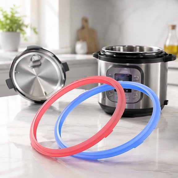 2 Pack Silicone Sealing Rings for Instant Pot 6 Quart, Food-Grade Replacement Gaskets,Red & Blue Pressure Cooker Sealing Gaskets for 6QT Instant Pot Models