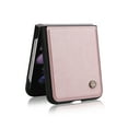 thumbnail image 6 of Mantto Case for Samsung Galaxy Z Flip 3 with Strong Magnetic Attraction Slim Thin Fit Profile Case, Luxury PU leather Soft Silicone Shockproof Protective Folding Cover for Samsung Z Flip3,Rosegold, 6 of 8